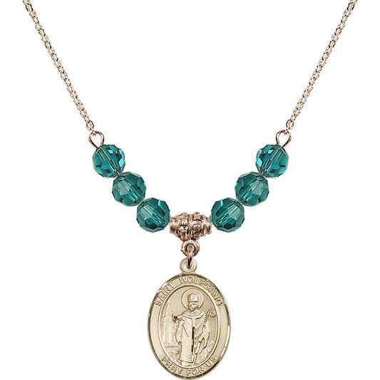 14kt Gold Filled Saint Wolfgang Birthstone Necklace with Zircon Beads - 8323