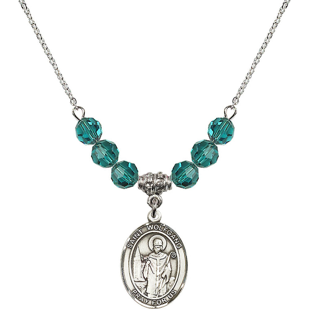 Sterling Silver Saint Wolfgang Birthstone Necklace with Zircon Beads - 8323