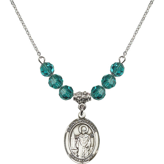 Sterling Silver Saint Wolfgang Birthstone Necklace with Zircon Beads - 8323