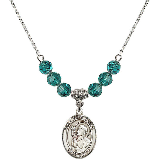 Sterling Silver Saint Rene Goupil Birthstone Necklace with Zircon Beads - 8334