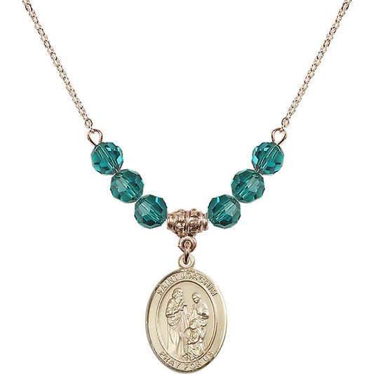14kt Gold Filled Saint Joachim Birthstone Necklace with Zircon Beads - 8348