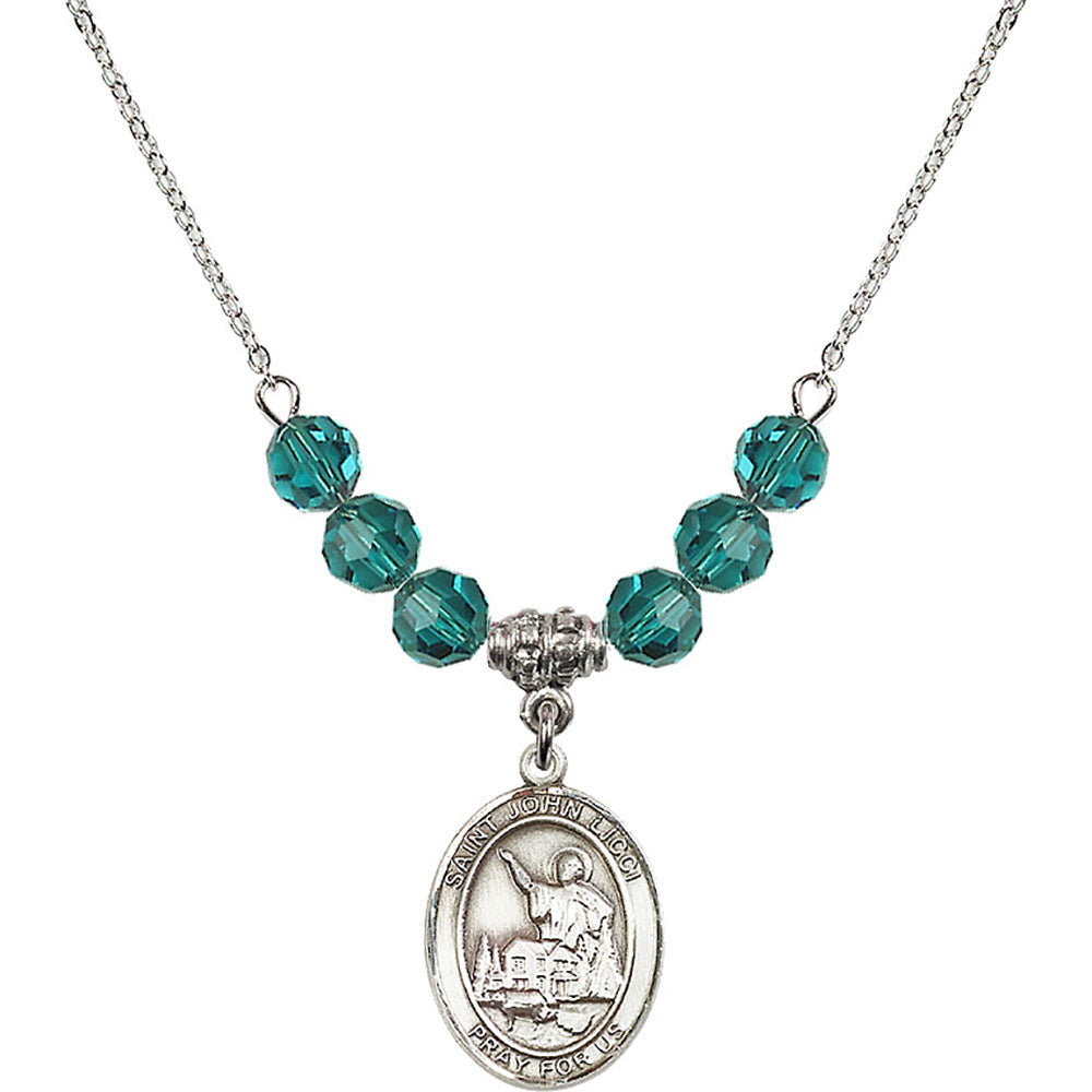 Sterling Silver Saint John Licci Birthstone Necklace with Zircon Beads - 8358