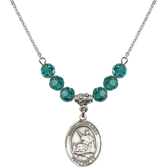 Sterling Silver Saint John Licci Birthstone Necklace with Zircon Beads - 8358