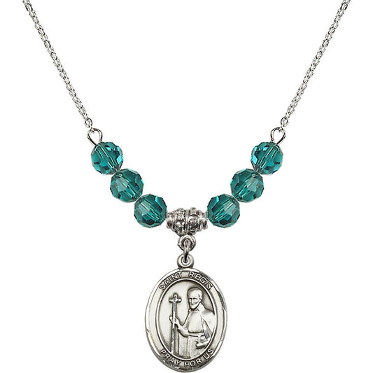 Sterling Silver Saint Regis Birthstone Necklace with Zircon Beads - 8380