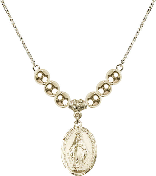 14kt Gold Filled Miraculous Birthstone Necklace with Gold Filled Beads - 0015