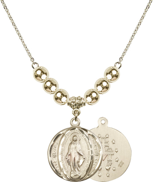 14kt Gold Filled Miraculous Birthstone Necklace with Gold Filled Beads - 0017
