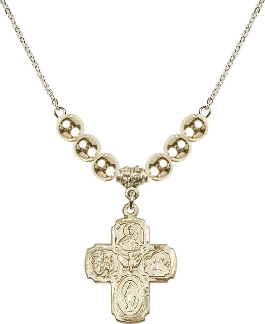 14kt Gold Filled 5-Way Birthstone Necklace with Gold Filled Beads - 0041