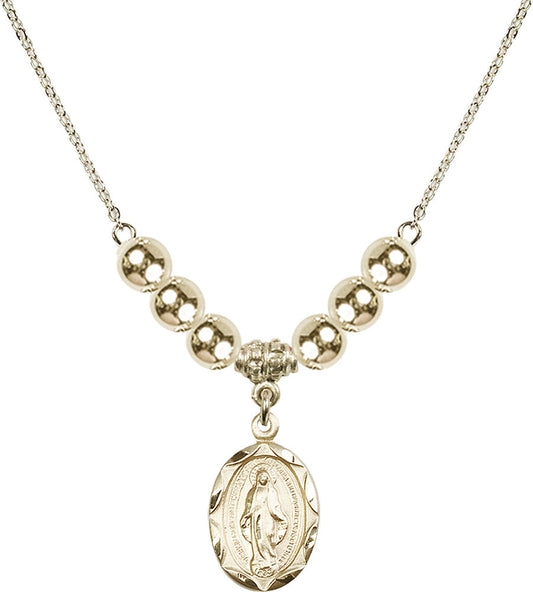 14kt Gold Filled Miraculous Birthstone Necklace with Gold Filled Beads - 0612