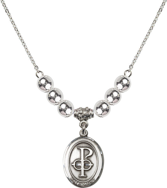 Sterling Silver Matrimony Birthstone Necklace with Sterling Silver Beads - 0869