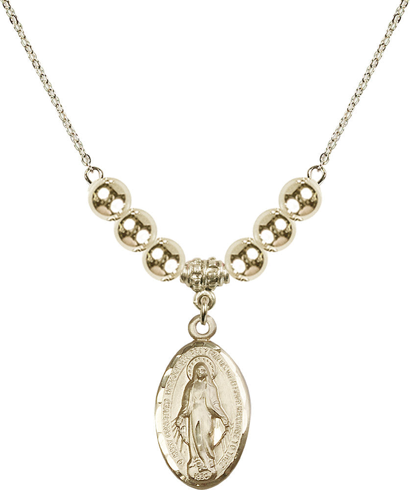 14kt Gold Filled Miraculous Birthstone Necklace with Gold Filled Beads - 1615