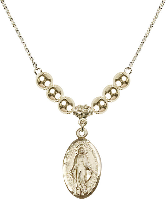 14kt Gold Filled Miraculous Birthstone Necklace with Gold Filled Beads - 1615