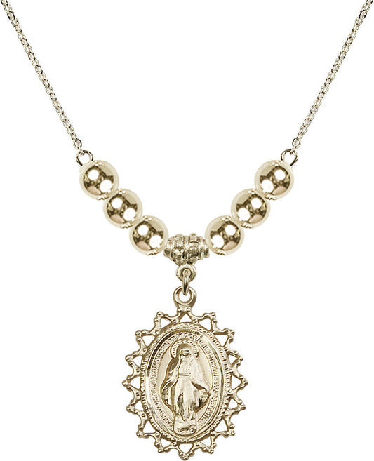 14kt Gold Filled Miraculous Birthstone Necklace with Gold Filled Beads - 1619