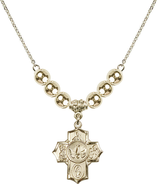 14kt Gold Filled 5-Way Birthstone Necklace with Gold Filled Beads - 2090