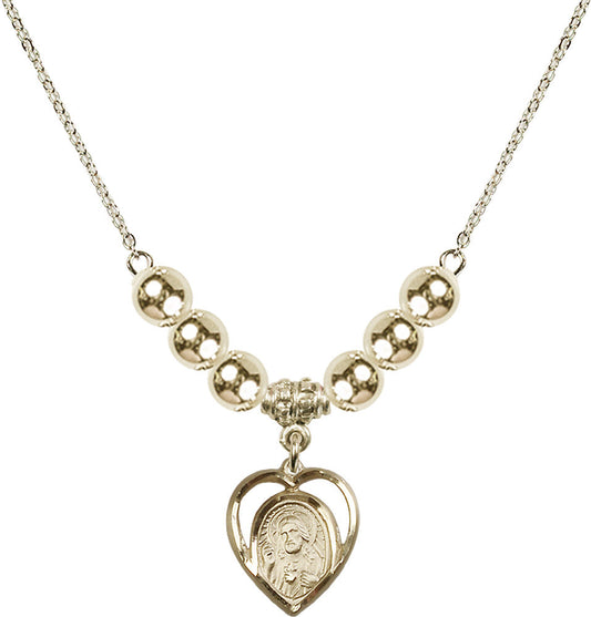 14kt Gold Filled Scapular Birthstone Necklace with Gold Filled Beads - 4126