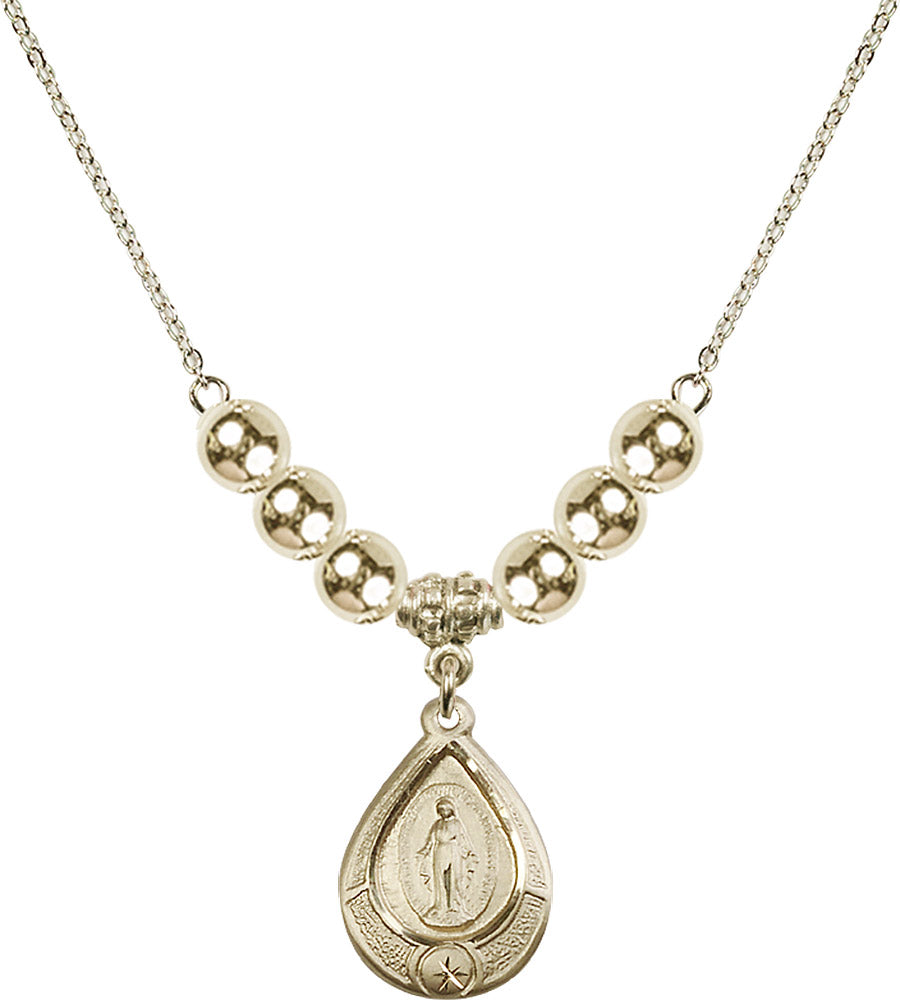 14kt Gold Filled Miraculous Birthstone Necklace with Gold Filled Beads - 4144