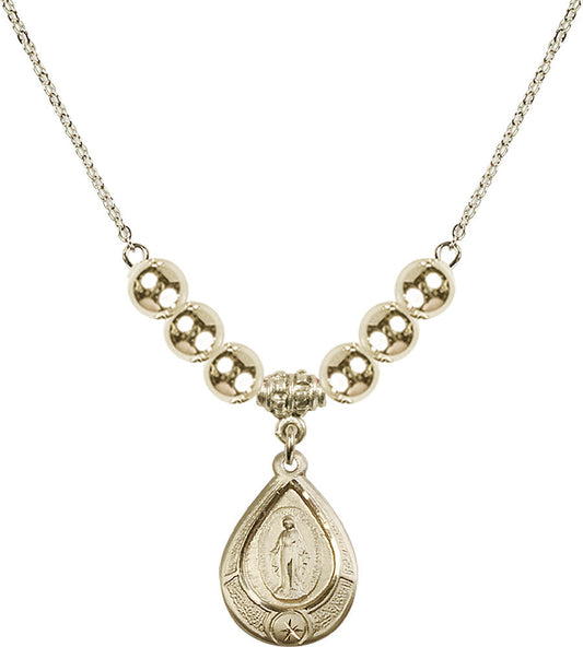 14kt Gold Filled Miraculous Birthstone Necklace with Gold Filled Beads - 4144