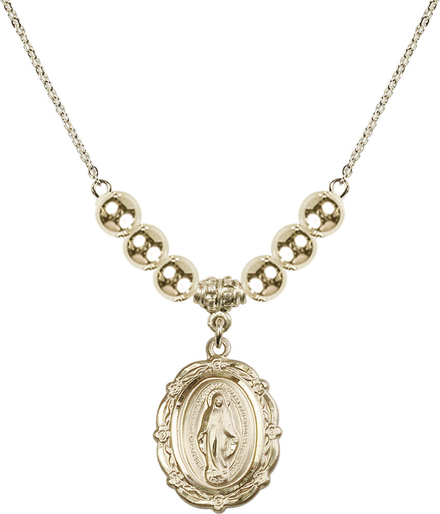 14kt Gold Filled Miraculous Birthstone Necklace with Gold Filled Beads - 4146
