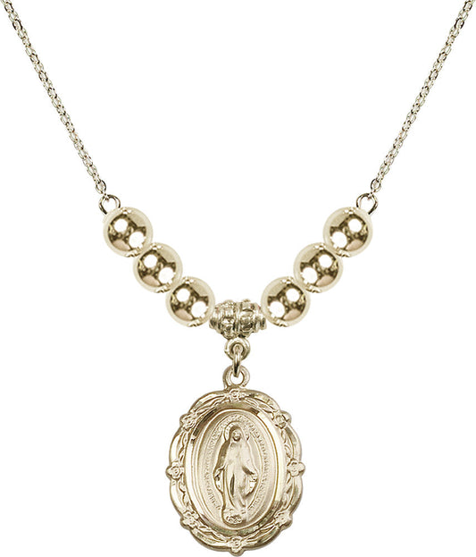 14kt Gold Filled Miraculous Birthstone Necklace with Gold Filled Beads - 4146