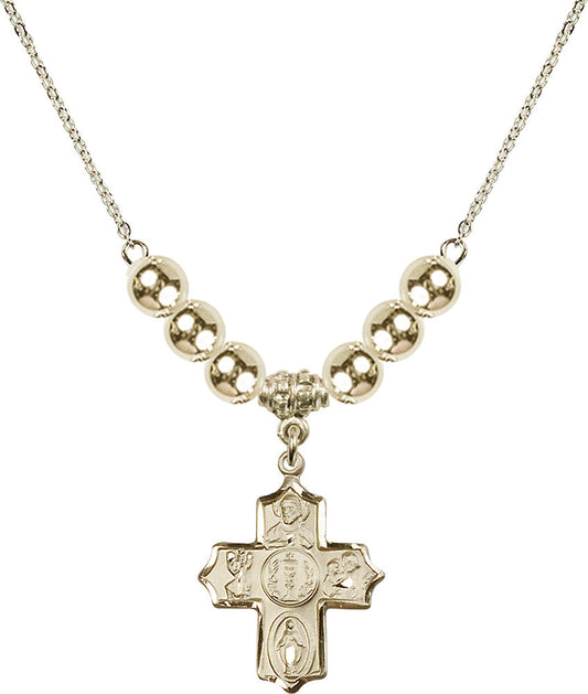 14kt Gold Filled 4-Way Birthstone Necklace with Gold Filled Beads - 4256
