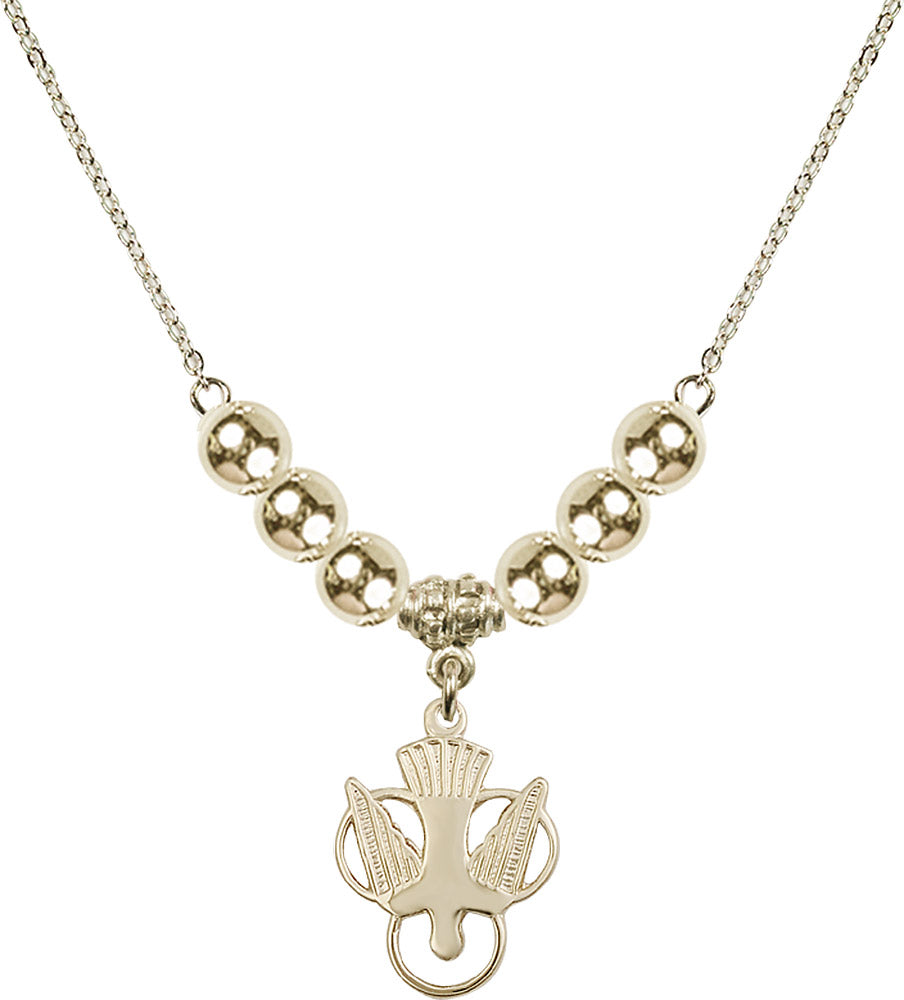 14kt Gold Filled Holy Spirit Birthstone Necklace with Gold Filled Beads - 5430