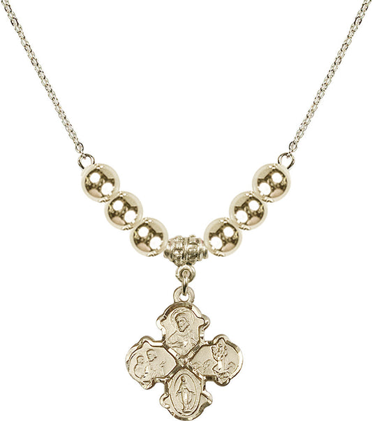 14kt Gold Filled 4-Way Birthstone Necklace with Gold Filled Beads - 5441