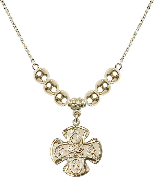 14kt Gold Filled 5-Way Birthstone Necklace with Gold Filled Beads - 5443