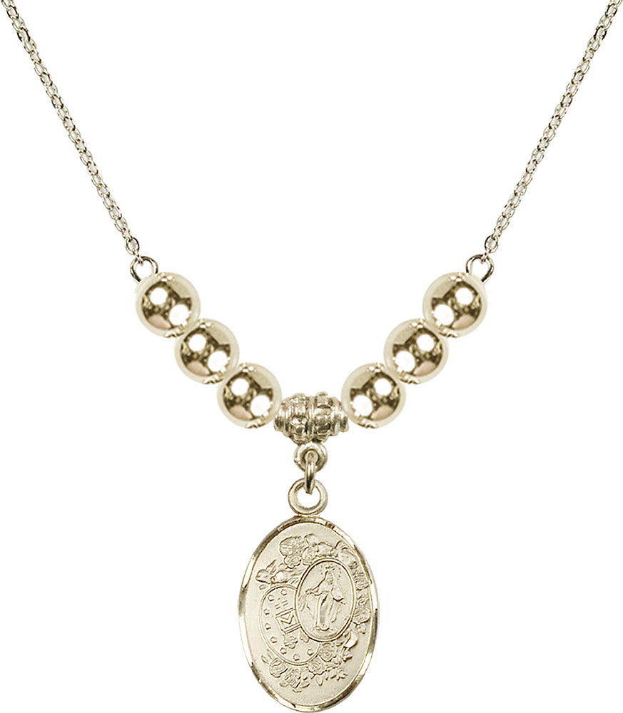 14kt Gold Filled Miraculous Birthstone Necklace with Gold Filled Beads - 5682