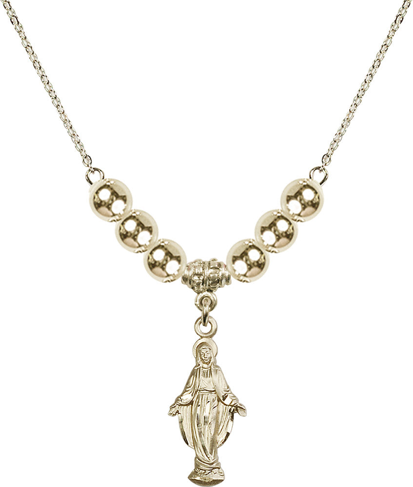 14kt Gold Filled Miraculous Birthstone Necklace with Gold Filled Beads - 5900