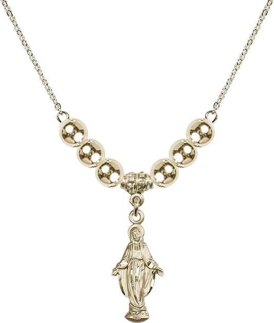 14kt Gold Filled Miraculous Birthstone Necklace with Gold Filled Beads - 5900