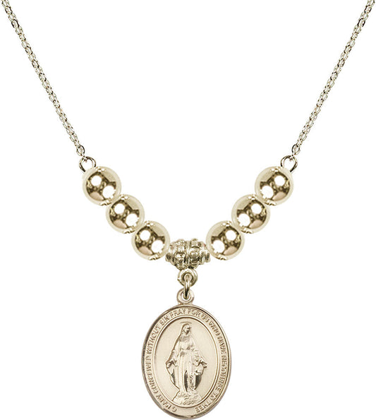 14kt Gold Filled Miraculous Birthstone Necklace with Gold Filled Beads - 8078