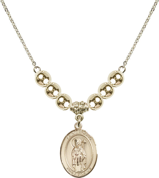 14kt Gold Filled Saint Ronan Birthstone Necklace with Gold Filled Beads - 8315