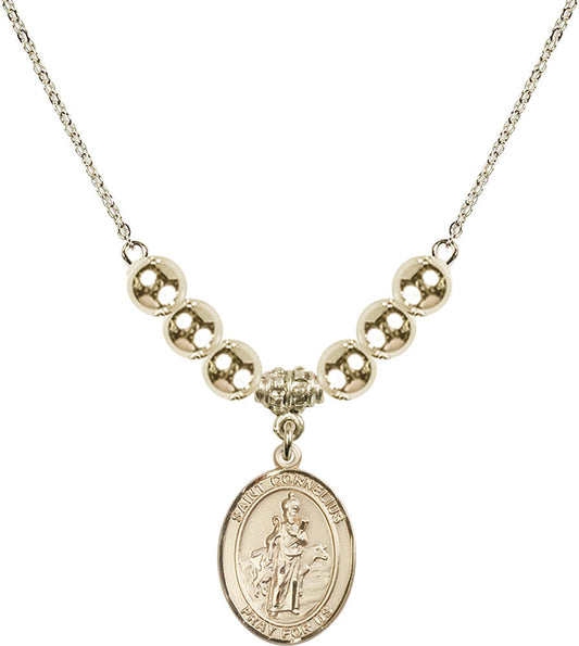 14kt Gold Filled Saint Cornelius Birthstone Necklace with Gold Filled Beads - 8325