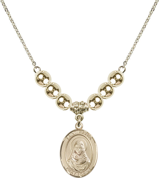 14kt Gold Filled Saint Rafka Birthstone Necklace with Gold Filled Beads - 8338