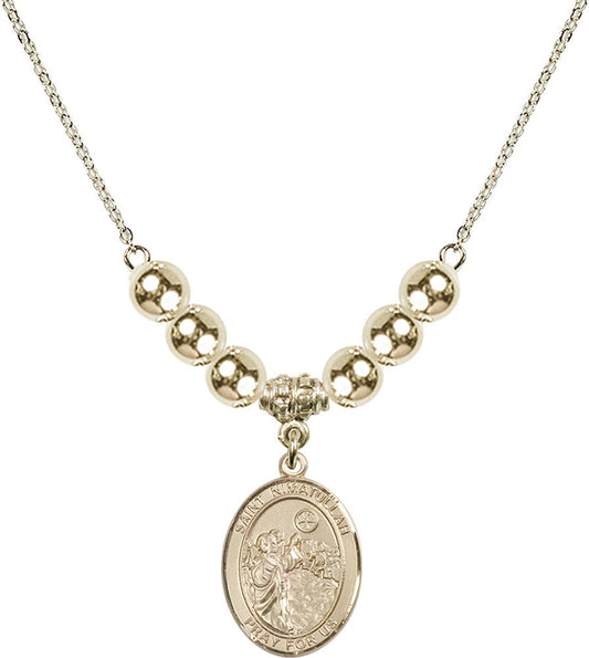 14kt Gold Filled Saint Nimatullah Birthstone Necklace with Gold Filled Beads - 8339