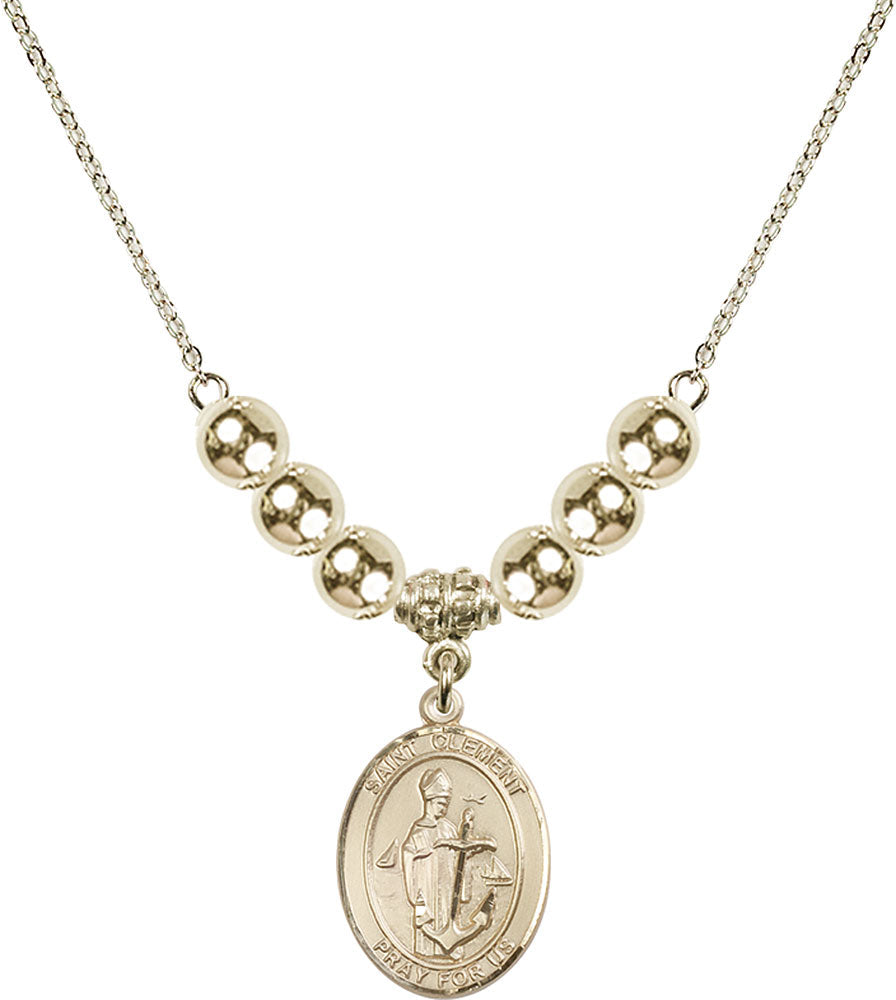 14kt Gold Filled Saint Clement Birthstone Necklace with Gold Filled Beads - 8340