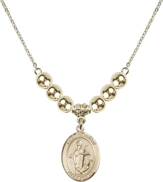 14kt Gold Filled Saint Clement Birthstone Necklace with Gold Filled Beads - 8340