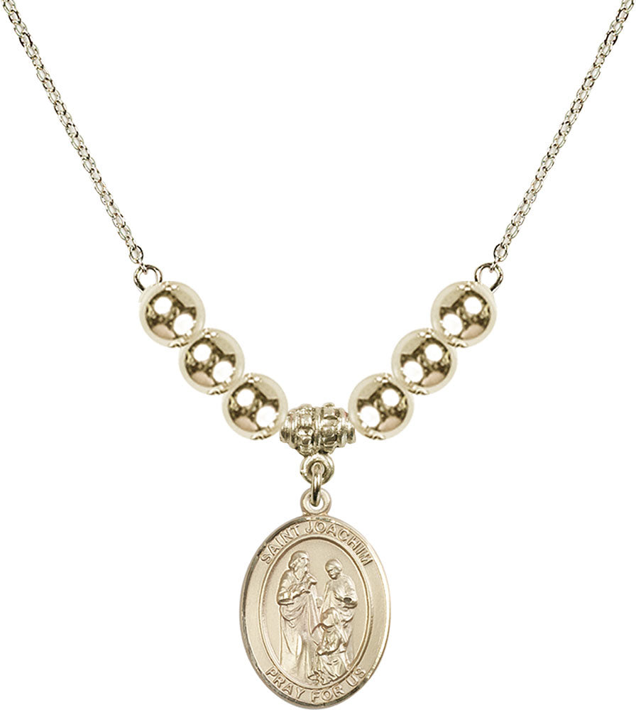 14kt Gold Filled Saint Joachim Birthstone Necklace with Gold Filled Beads - 8348