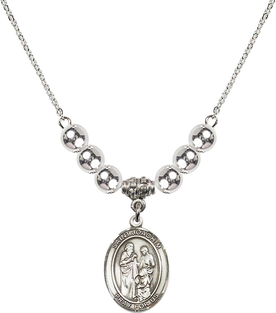 Sterling Silver Saint Joachim Birthstone Necklace with Sterling Silver Beads - 8348