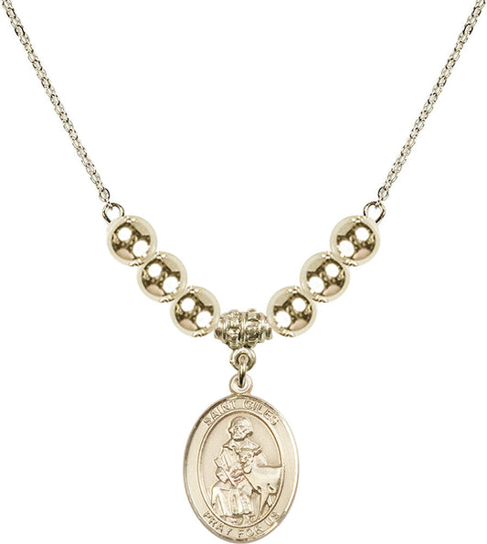 14kt Gold Filled Saint Giles Birthstone Necklace with Gold Filled Beads - 8349