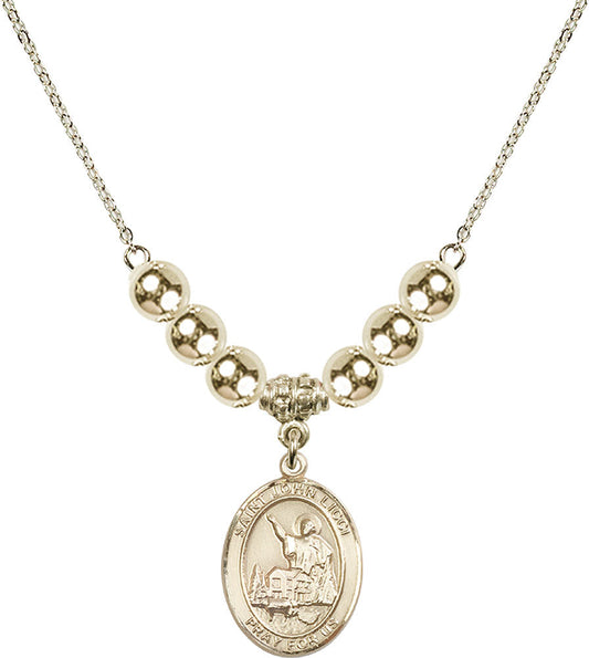 14kt Gold Filled Saint John Licci Birthstone Necklace with Gold Filled Beads - 8358