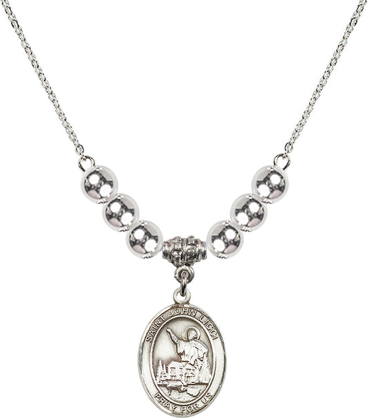 Sterling Silver Saint John Licci Birthstone Necklace with Sterling Silver Beads - 8358