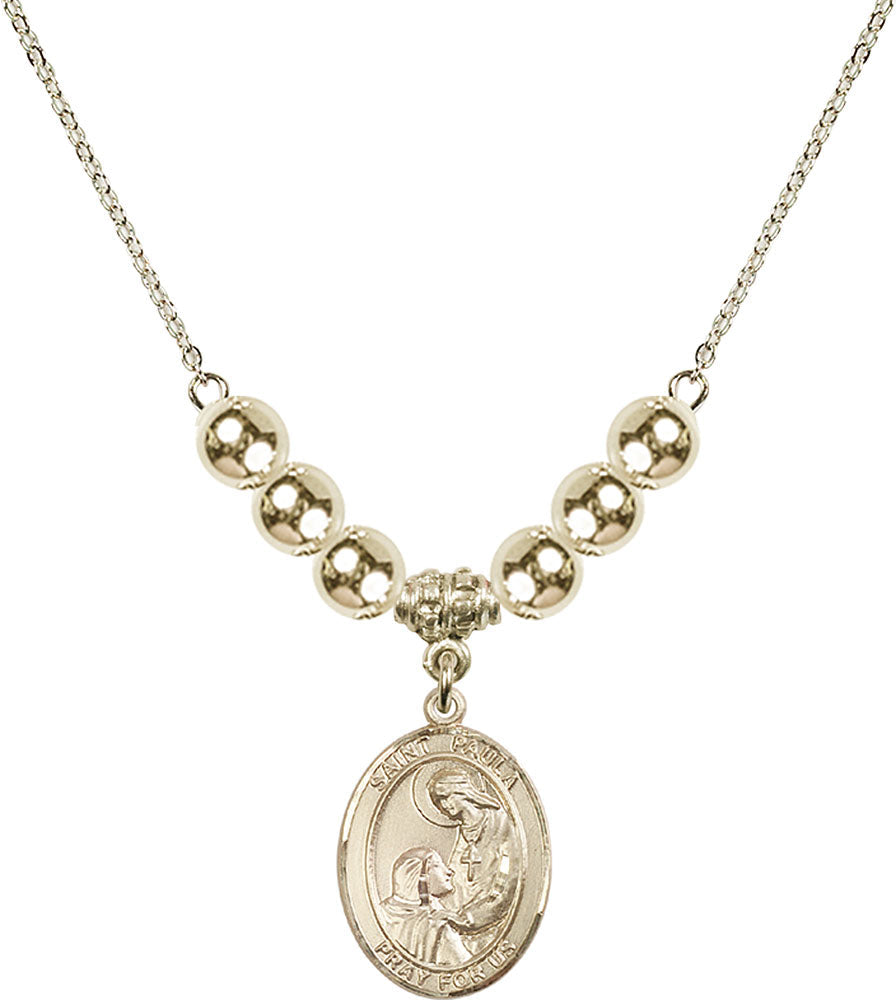14kt Gold Filled Saint Paula Birthstone Necklace with Gold Filled Beads - 8359