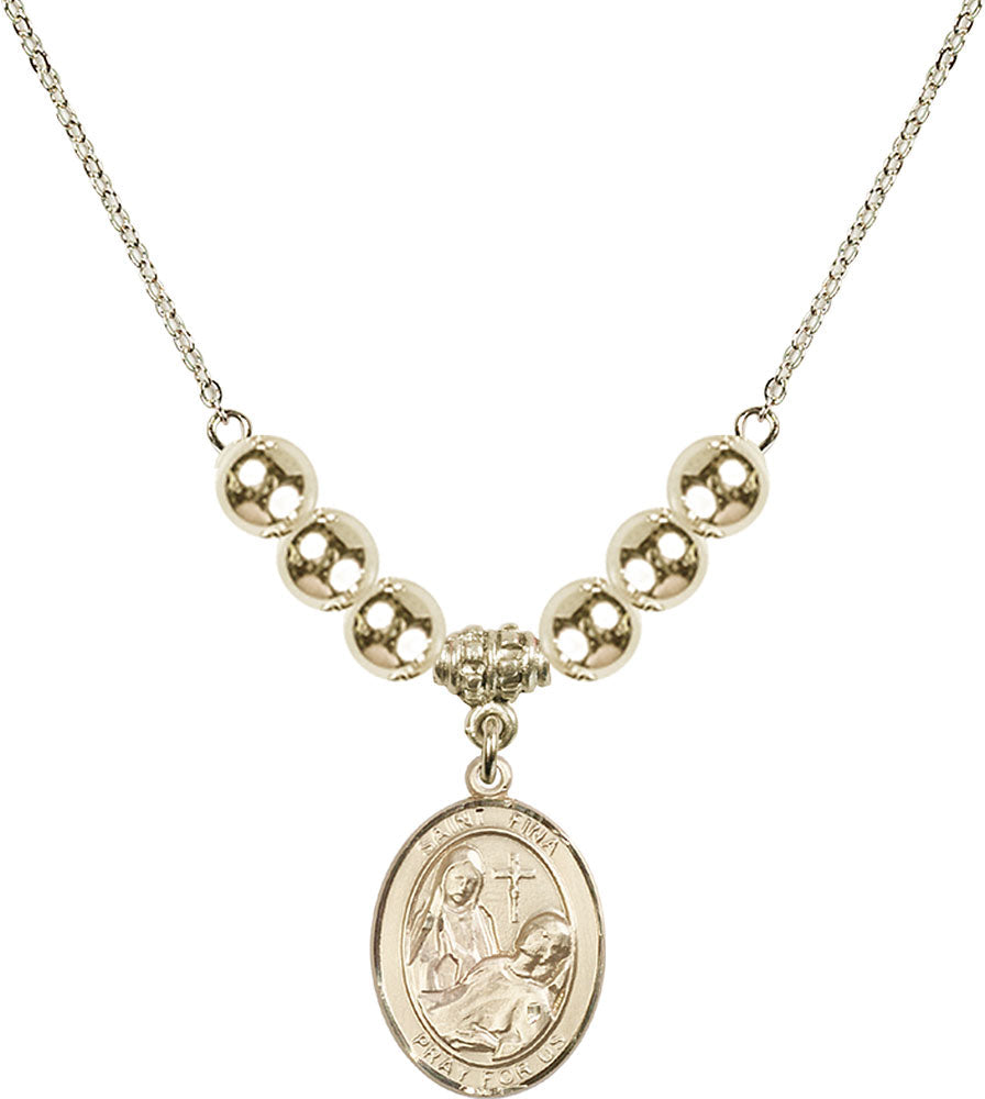 14kt Gold Filled Saint Fina Birthstone Necklace with Gold Filled Beads - 8364