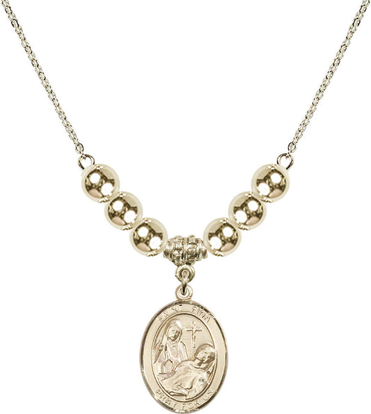 14kt Gold Filled Saint Fina Birthstone Necklace with Gold Filled Beads - 8364