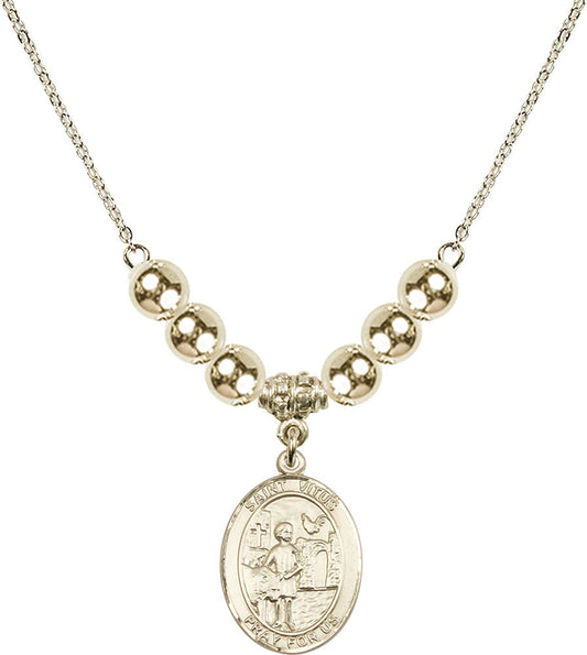 14kt Gold Filled Saint Vitus Birthstone Necklace with Gold Filled Beads - 8368