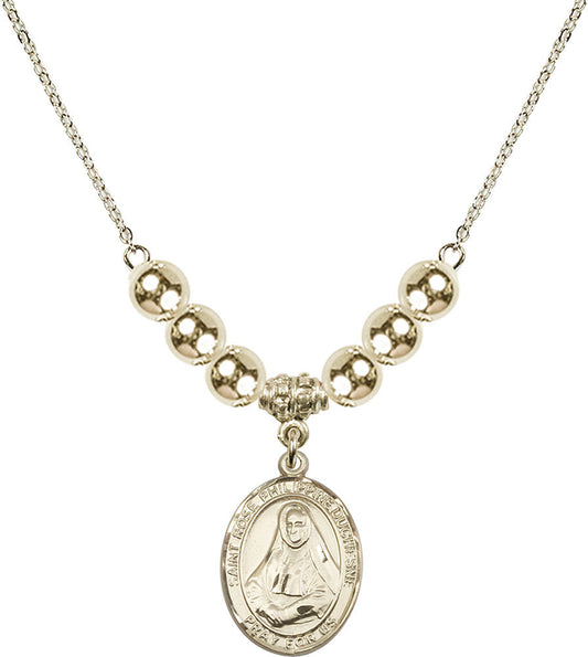 14kt Gold Filled Saint Rose Philippine Duchesne Birthstone Necklace with Gold Filled Beads - 8371