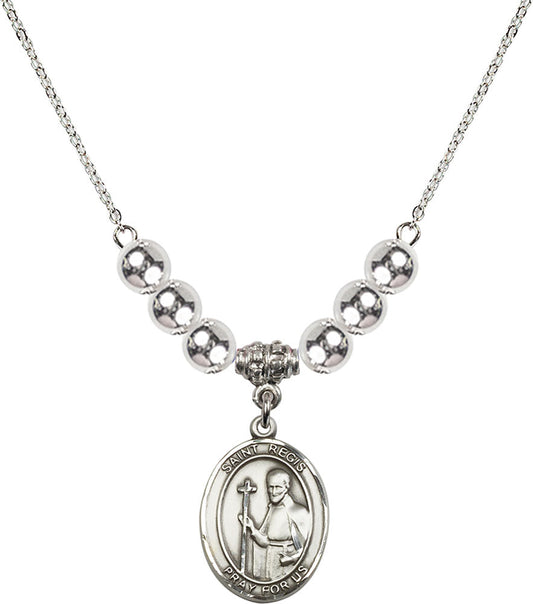 Sterling Silver Saint Regis Birthstone Necklace with Sterling Silver Beads - 8380