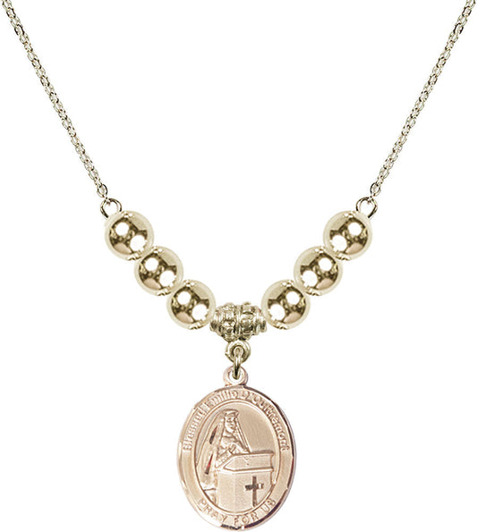 14kt Gold Filled Blessed Emilee Doultremont Birthstone Necklace with Gold Filled Beads - 8390
