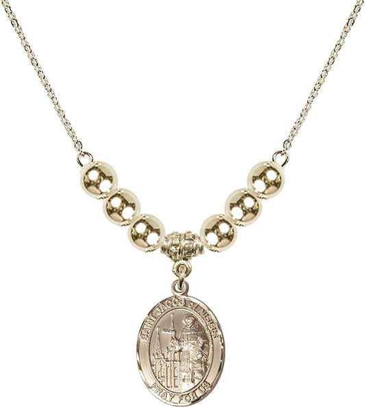 14kt Gold Filled Saint Jacob of Nisibis Birthstone Necklace with Gold Filled Beads - 8392