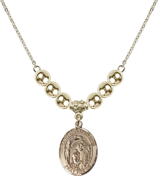 14kt Gold Filled Saint Paul the Hermit Birthstone Necklace with Gold Filled Beads - 8394
